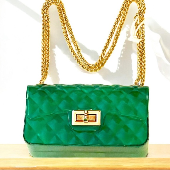 Small Kelly Green Quilted Jelly Bag - Picture 1 of 7